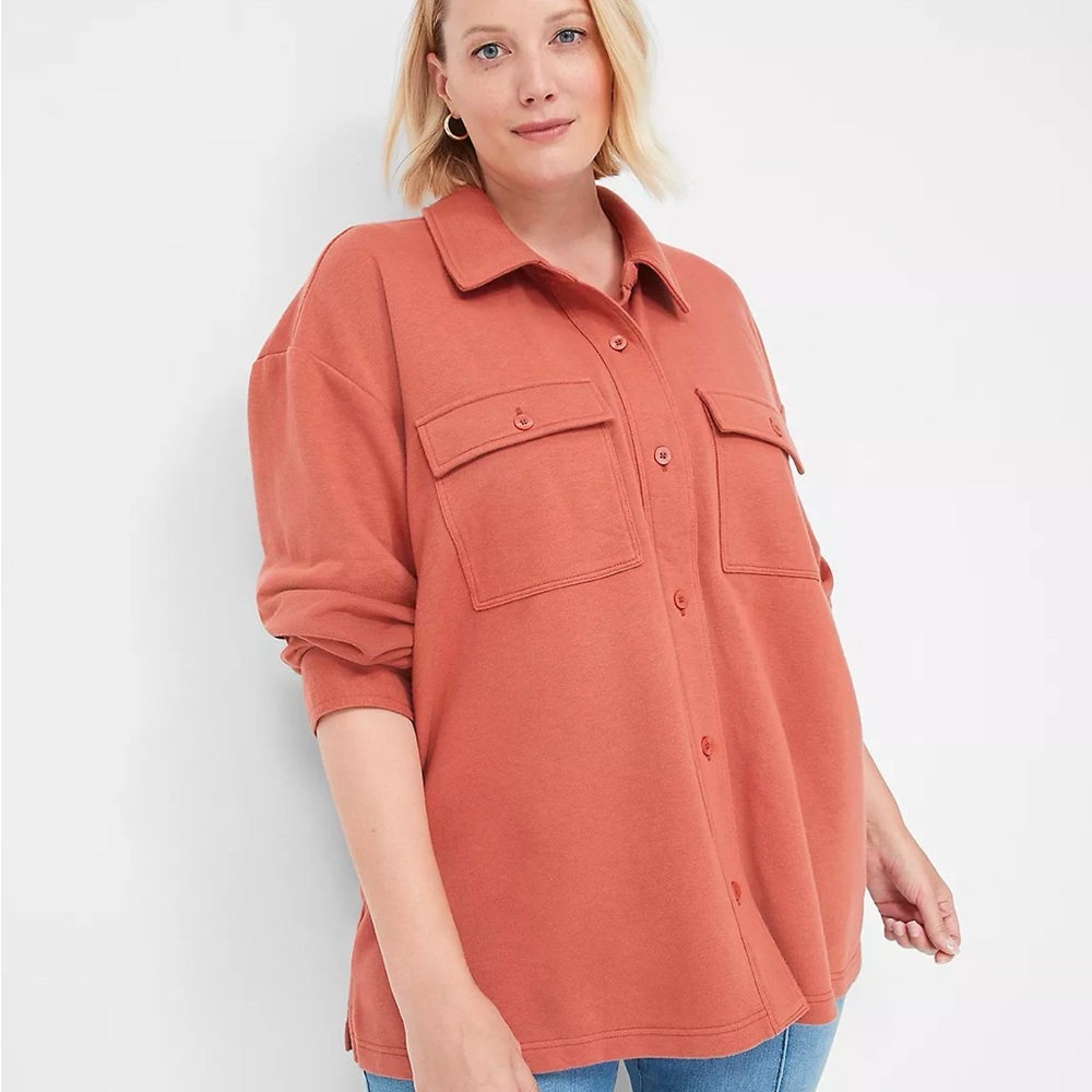 Lane Bryant Terracotta Collared Shirt